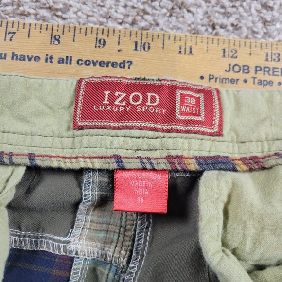 Izod Shorts Mens 38 Plaid Patchwork Multicolor Chino - Picture 3 of 7